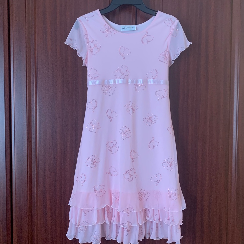 Pink Glitterly Dress For Kids Size 12